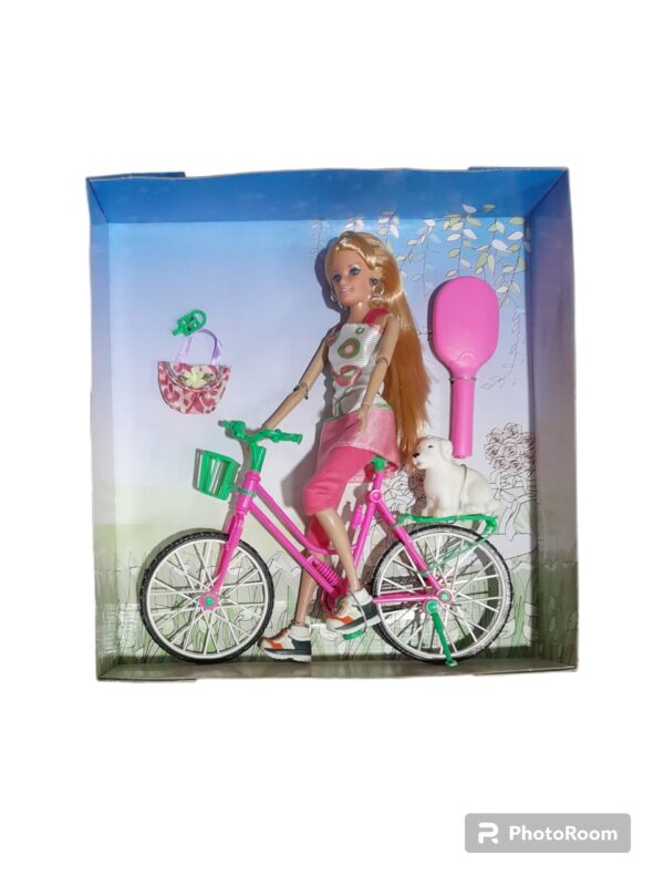 TESCO SPARKLE & GLITZ DOLL ON BIKE