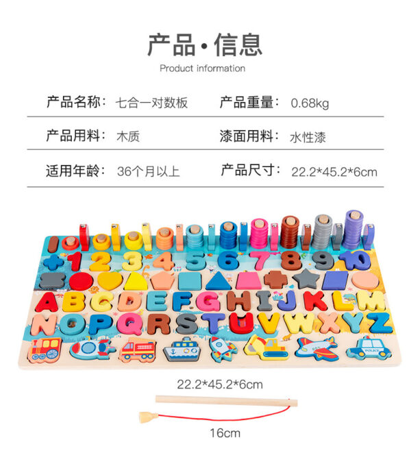 Alphanumeric traffic  Early intelligence  children wooden toy
