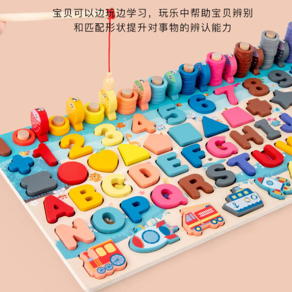 Alphanumeric traffic  Early intelligence  children wooden toy
