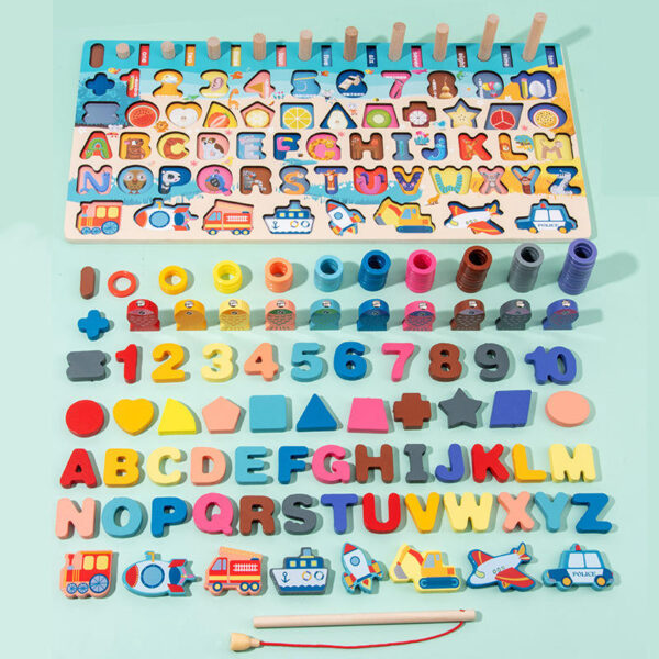 Alphanumeric traffic  Early intelligence  children wooden toy