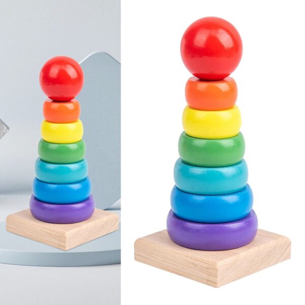 Baby Stacking Tower Colored Rainbow