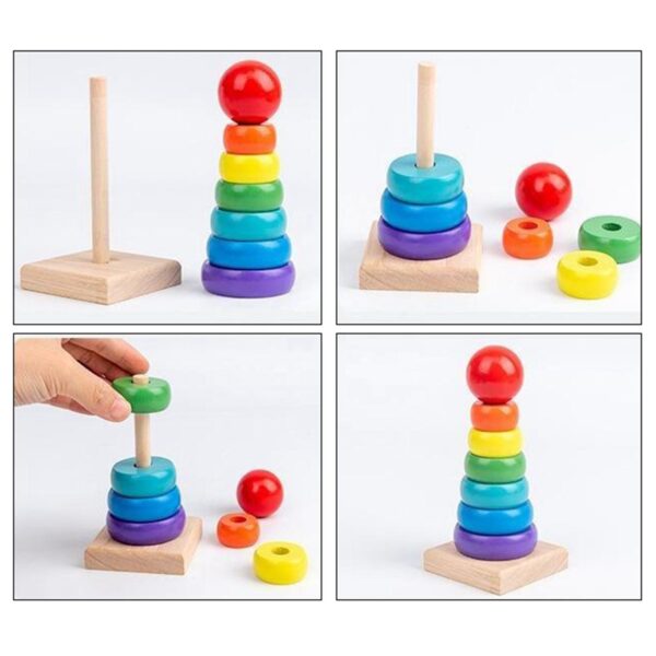 Baby Stacking Tower Colored Rainbow