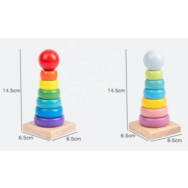 Baby Stacking Tower Colored Rainbow