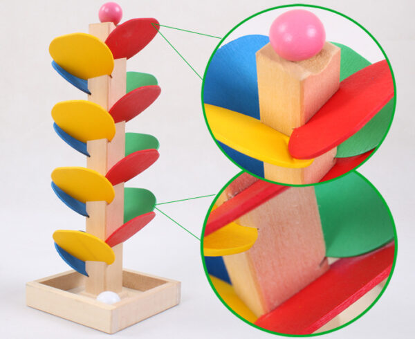Wooden Ball Run Track  Children Game