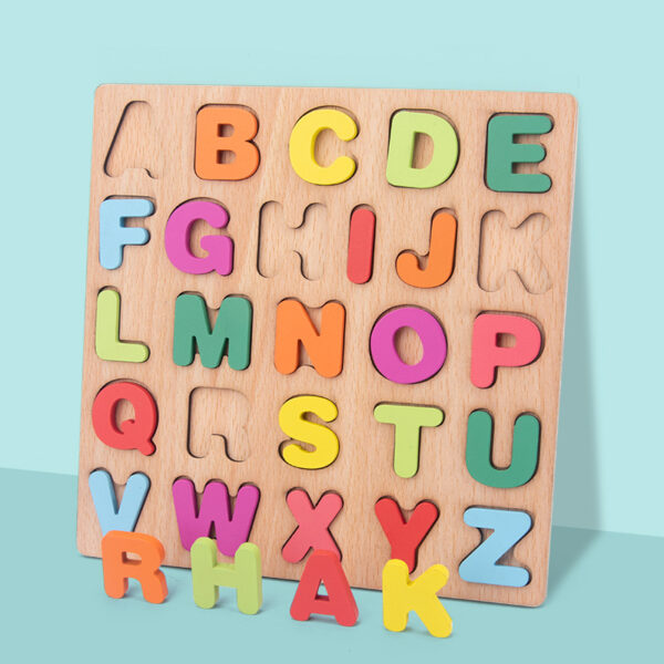Wooden Board with  Colorful Alphabet