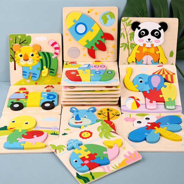 Children's Wooden  Jigsaw Cartoon Puzzle