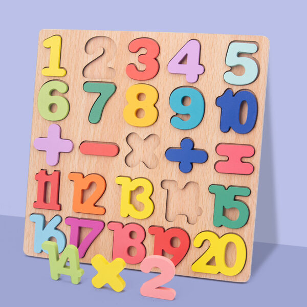 Wooden Board with  Colorful Alphabet