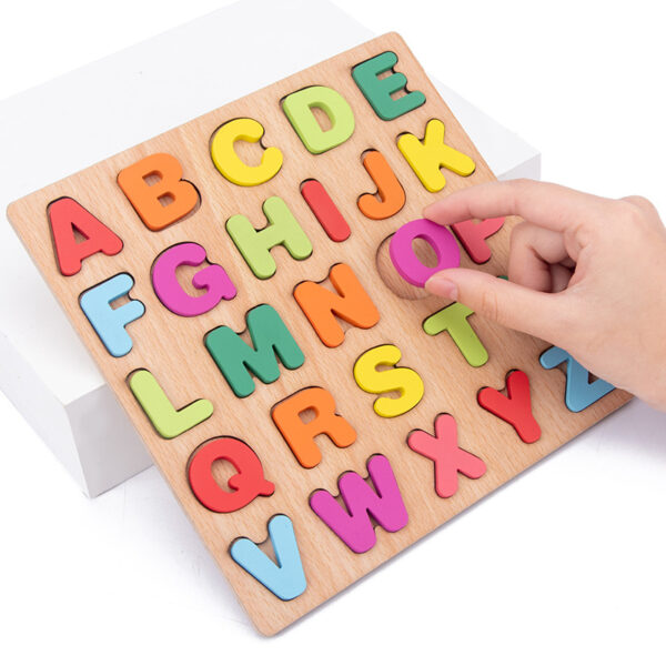 Wooden Board with  Colorful Alphabet