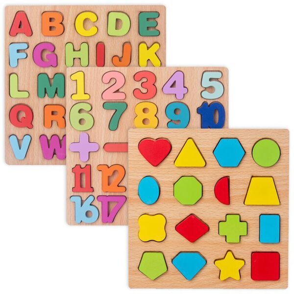 Wooden Board with  Colorful Alphabet