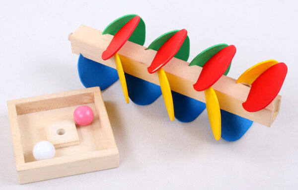 Wooden Ball Run Track  Children Game