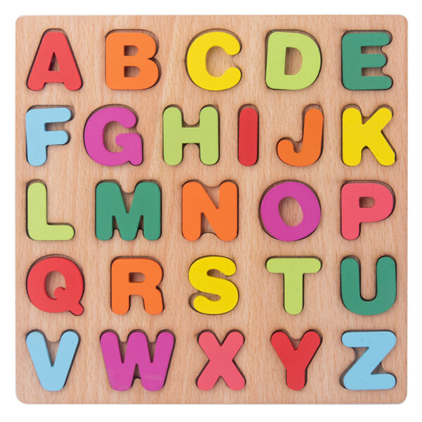 Wooden Board with  Colorful Alphabet