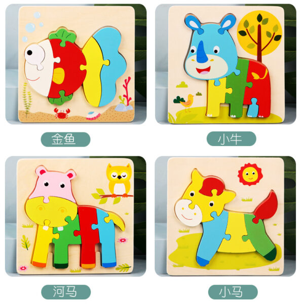 Children's Wooden  Jigsaw Cartoon Puzzle
