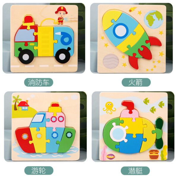 Children's Wooden  Jigsaw Cartoon Puzzle