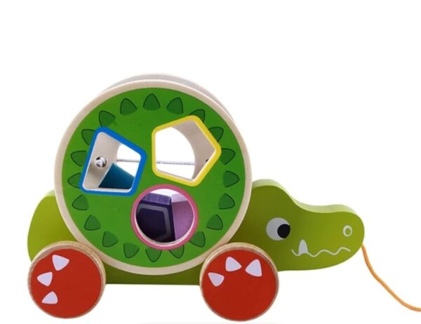 WOODEN PULL ALONG TOY WITH SHAPES